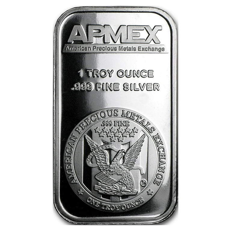 APMEX 1 oz Silver Bar with American Eagle Design .999 Fine Silver
