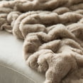 thumbnail image 5 of 50 in. x 60 in. Rached Faux Fur Cozy Throw Blanket - Decorative Plush Blanket for Sofa and Bed, Soft and Comfortable Home Accent, Stylish Living Room and Bedroom Decor, Warm Winter Blanket, Tan, 5 of 6