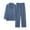 Blue, variant on Men's Modal Pajama Set Long Sleeve Button Down Turndown Collar Shirts Matching Baggy Long Pants Loungewear