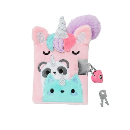 Claire's Children's Baby Pink Unicorn and Friends Mini Diary - Lock and Key, 100 Pages