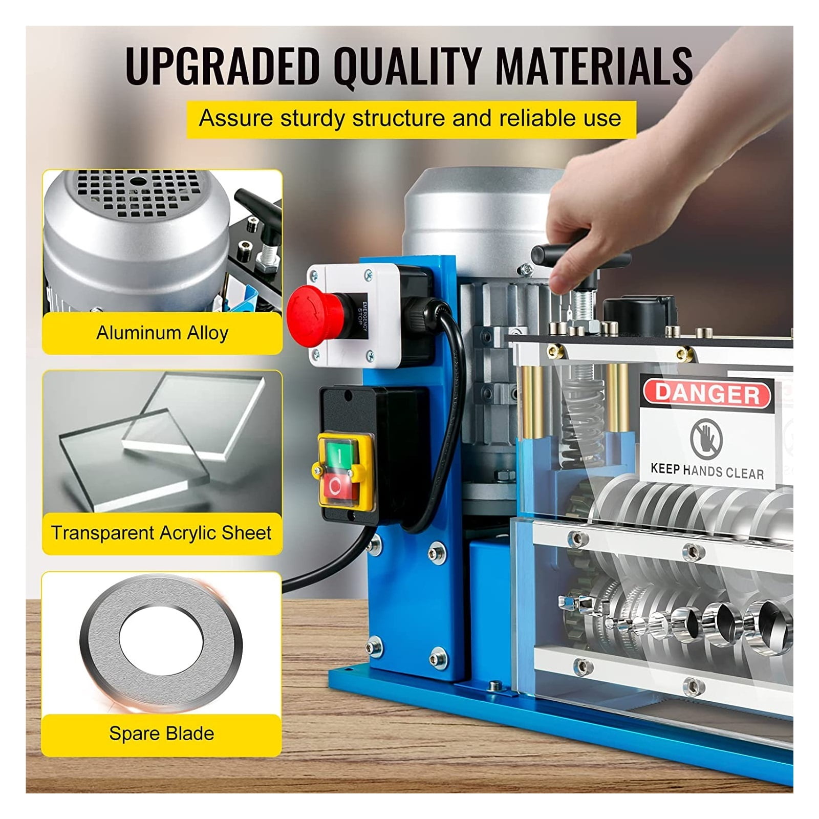 1.5-38 Mm Electric Wire Stripping Machine Wire Stripper Peeler For Copper Scrap Diameter 370W