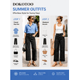 thumbnail image 3 of DOKOTOO Jeans for Women High Waisted Wide Leg Stretch Denim Cropped Ankle Jeans Vertical Seam Loose Fit Baggy Jeans with Pockets, 3 of 8