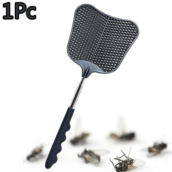 Elbourn Adjustable Plastic Fly Swatter Home Long Handle Fly Swatter Flapper Insect Killer 1 Piece