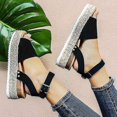 thumbnail image 2 of Sandalias con hebilla y correa en el tobillo con plataforma de cuña para mujer Zapatos de verano, 2 of 3