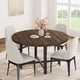 thumbnail image 1 of 47 - pulgada round dining mesa para 4 - moderno industrial kitchen mesa con thick tabletop y sturdy metal base, space - saving muebles para kitchen y dining room (brown), 1 of 7