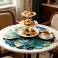 thumbnail image 4 of 5pcs Blue Gold Ginkgo Leaf Washable Heat-Resistant Placemats, Anti-Scald Premium Fabric, Elegant Leaf Emboss Craft, Decorative Table Mat for Formal Dinner Setting & Daily Household Dining Use, 4 of 7