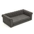thumbnail image 7 of S-HOME Rectangular Dog Sofa Bed Dark Blue Linen Fabric Elevated Design Comfortable Large Pet Bed For Pets，DARK GREY, 7 of 7