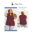 thumbnail image 4 of Blusa tipo túnica Happy Sailed para mujer, talla grande, cuello en V, roja 4X, 4 of 5