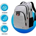 thumbnail image 2 of Mochila Antirrobo con Candado y Puerto USB con Lonchera Portátil de Dos Pisos con Aislamiento Térmico Bluelander, Gris, 2 of 5