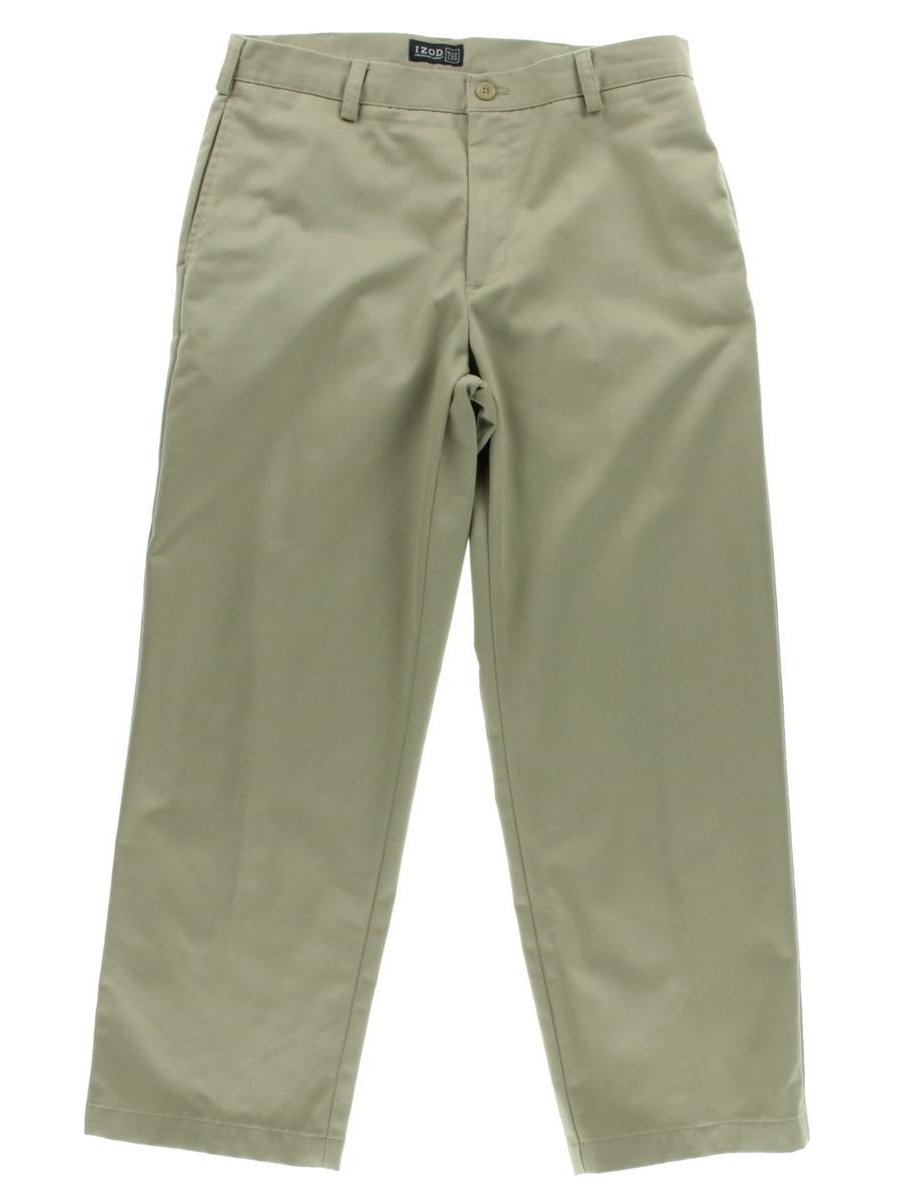 Izod Mens Twill Classic Fit Khaki Pants 