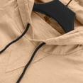 thumbnail image 5 of Curuila Mens T Shirt Hooded Short Sleeve Solid Color Summer Breathable Soft Lightweight Tops With Pocket Khaki Size 3Xl, 5 of 7