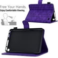 thumbnail image 5 of Embossed Folio Flip Smart Case for Amazon Kindle Fire 7 12th Gen 2022, Premium PU Leather Kickstand Card Slots Magnetic Auto Sleep / Wake with Pen Slot Case for Kindle Fire 7 12th Gen 2022, Purple, 5 of 5