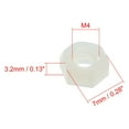 thumbnail image 2 of Hex Nut, Nylon  M4 Thread Hexagon Nuts  White 30pcs, 2 of 3