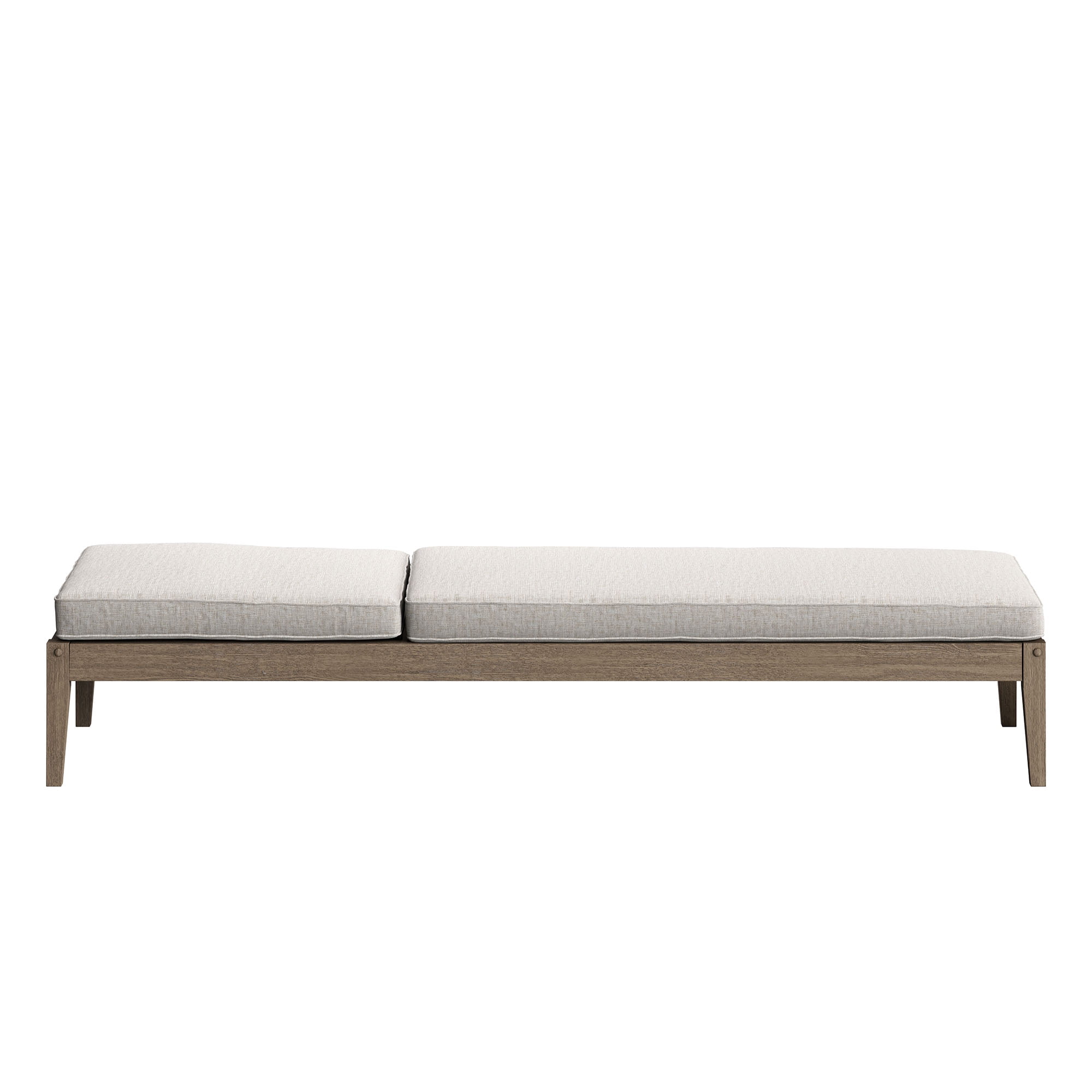 Northlake Outdoor Teak Chaise Lounge in Weathered Gray Pebble
