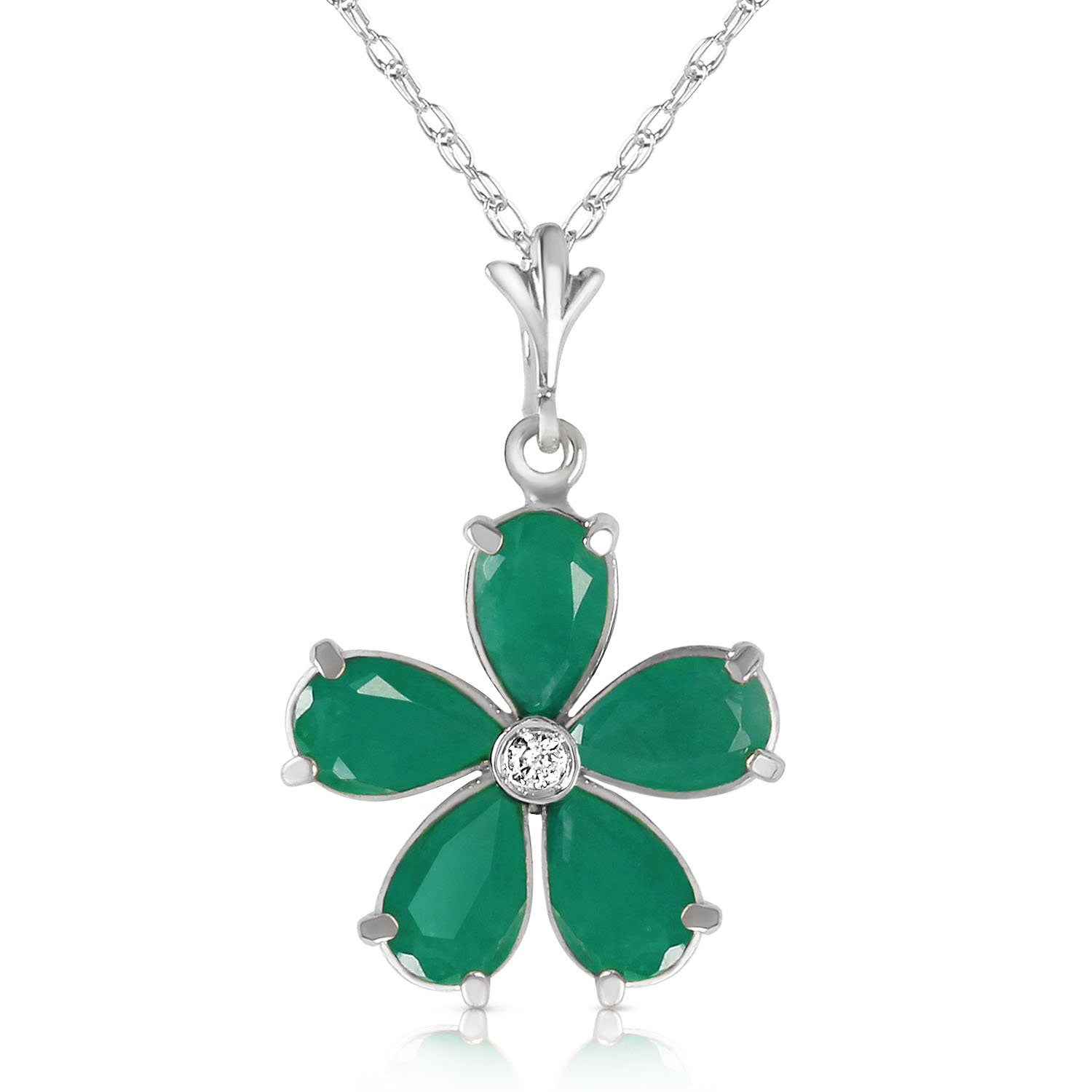 Galaxy Gold 14K Solid Gold Natural Diamond Pendant Necklace for Women - White Gold Fine Jewelry