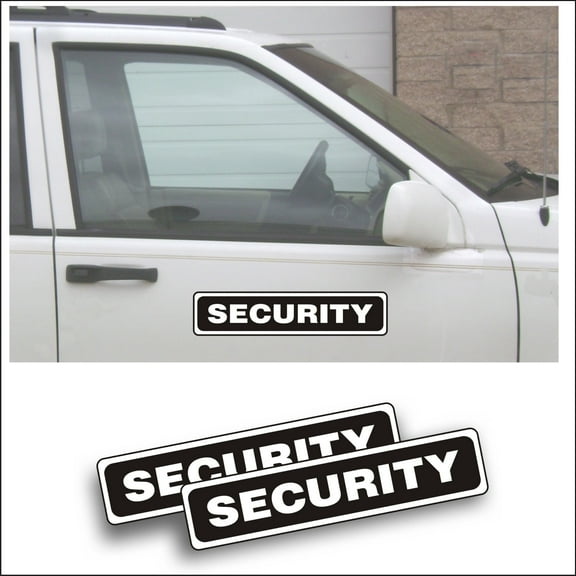 Security Magnetic Sign Pair, 3M Vinyl on Magnum Magnetic Sheeting Universal for Any Steel Panel 3x14 inch