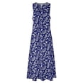 thumbnail image 4 of Robe Imprimée Paisley Rétro Été Bleu et Blanc Mode de Rue Boho Plage Longues Robes Dames Imprimées Robe Maxi Moderne Grande Taille, 4 of 5