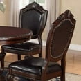 thumbnail image 5 of Dining Table Set 5 Pcs, 4 Wood Dining Chairs - A Beautiful Round Wooden Dining Table- Faux Leather Seat and Pedestal Base Round Table Faux Leather-B, 5 of 7