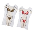 thumbnail image 1 of Paquete de 2 piezas Yinane divertidas para mujer bikini Camiseta top lunares verano playa, 1 of 8