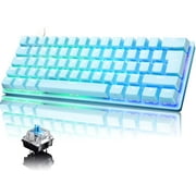 Compact 60% Mechanical Gaming Keyboard with Ergonomic Anti-ghosting Mini 61 Key Layout Rainbow RGB Backlight Waterproof