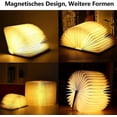 thumbnail image 3 of Wooden Folding Book Lamp, Magnetic Led Book Lamps, Decorative Lights/night Light, Usb Rechargeable Desk Lamp, Ideal Gift For Women/parents/kids (white, 3 of 4