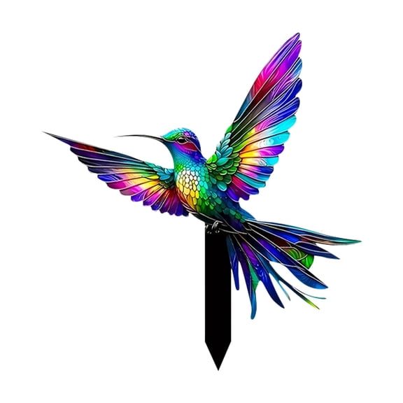 Colorful Hummingbird Yard Stake Garden Lawn Decor Weather Resistant Vibrant Bird Ornament For Backyard Patio Flower Bed Outdoor Yard Decoration
