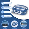 thumbnail image 2 of Hongkaii Electric Lunch Box, Portable Heating Lunch Box for Work with Power Cord,Self Heating Warmer Container,304 Food Grade Stainless Steel Container XY71-7257, 2 of 5
