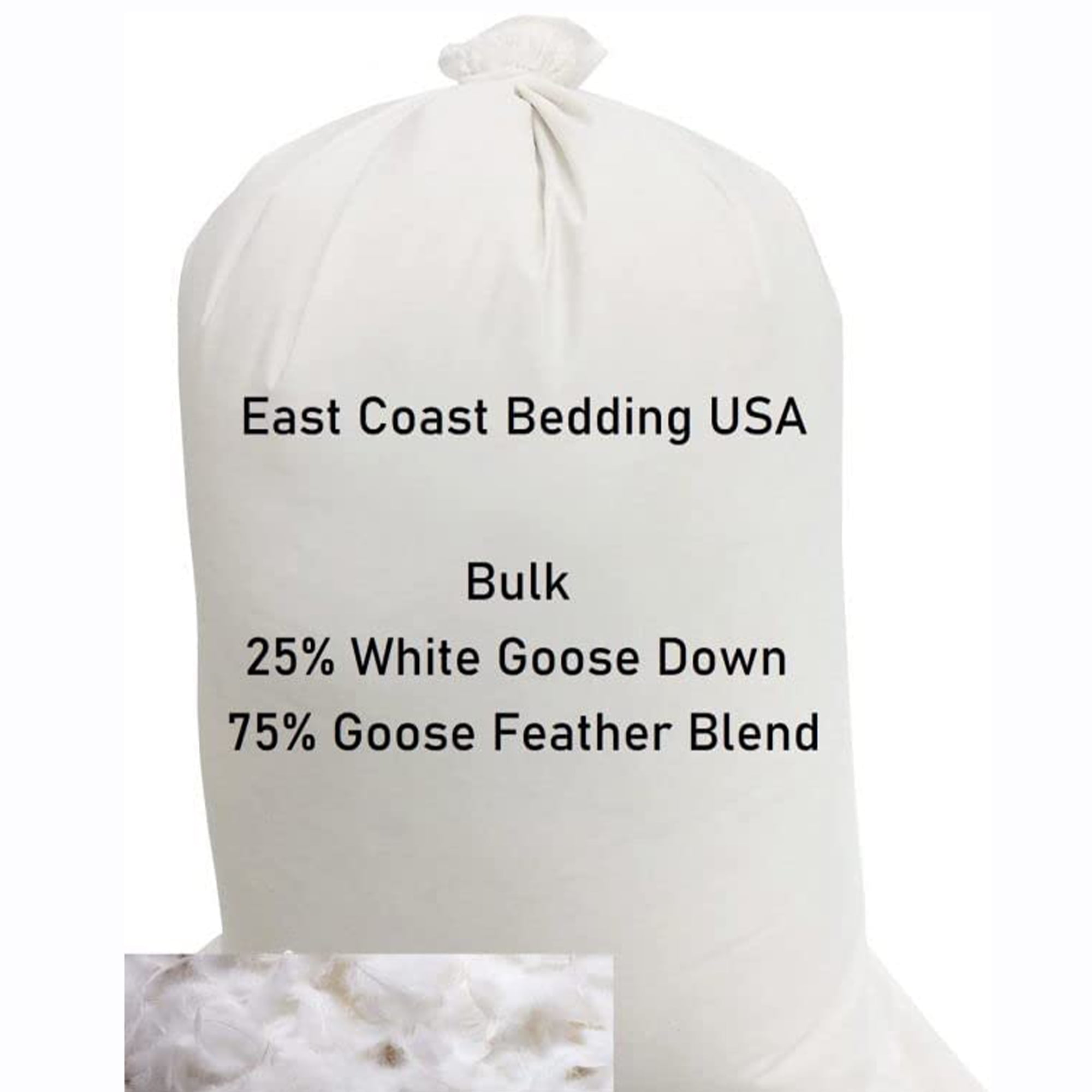 East Coast Bedding 100% White Goose Down Pillow Filler Stuffing, 5