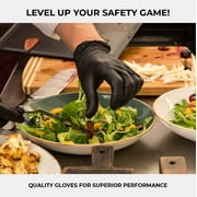 ForPro Disposable Nitrile Gloves, Chemical Resistant, Powder-Free, Latex-Free, Non-Sterile, Food Safe, 4 Mil, Black, Large, 100-Count
