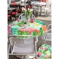 thumbnail image 5 of Outdoor Tablecloth with Umbrella Hole for Patio/Picnic/Party/Camping, Pink Flamingo Waterproof Table Cloth Round Cover Washable, Summer Botanical Tropical Floral (Dia 60"), 5 of 9