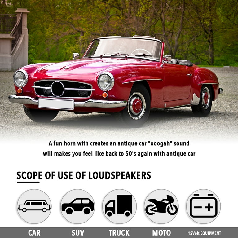 YTrBXZ 12V Corna D'Aria Per Auto Vintage Ahooga Klaxon Oo-ga - Foto 4