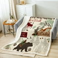thumbnail image 2 of Woodland Animals Throw Blanket Cabin Blanket 50"x60",Wild Bear Moose Elk Deer Fleece Blanket Pine Trees Rustic Wildlife Blankets,Red Lattice Buffalo Plaid Christmas Reindeer Farmhouse Decor, 2 of 6