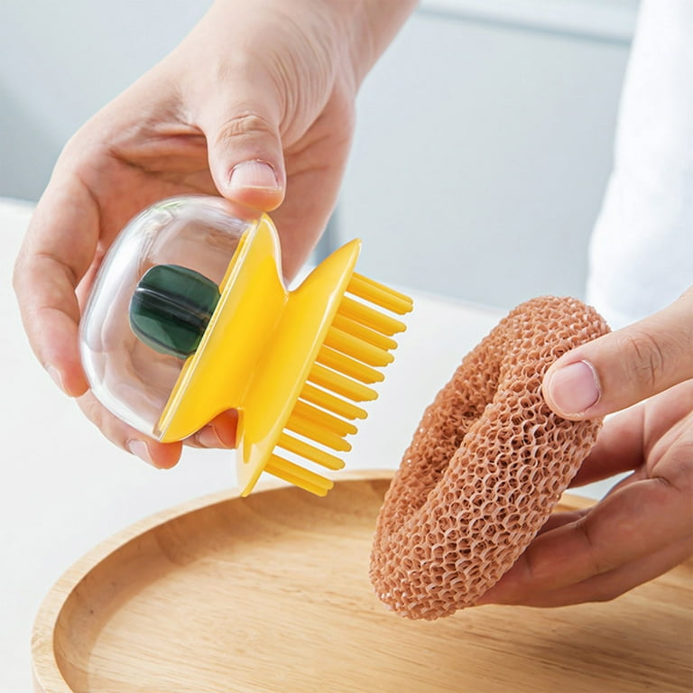HXAZGSJA Kitchen Round Dish Sponges Scourer Multi-Purpose Cleaning Ball Pot  Brush for Home Kitchen Cleaning Brush(Yellow) 