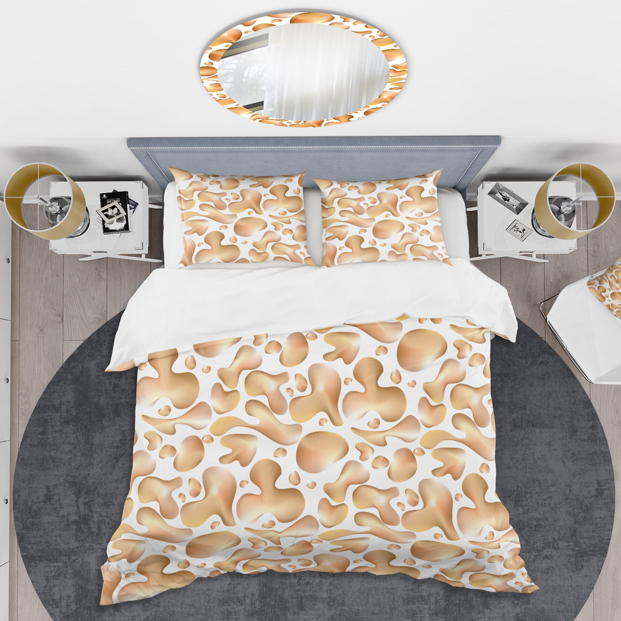 Designart 'Liquid Gold I' Mid-Century Modern Duvet Cover Set