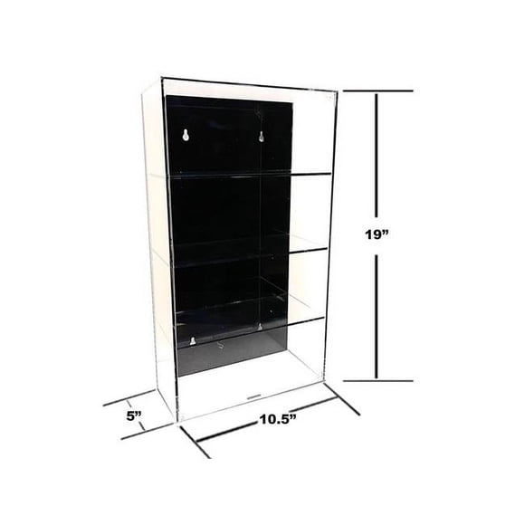 Mijo Exclusives MJ1019BK 1-24-1-25 Scale Model Showcase 4 Car Display Case Wall Mount with Back Panel - Black