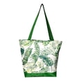 thumbnail image 2 of Large Fashion Print Zippered Top Tote 17 x 14 x 6 - Personalized Custom Monogram or Name Embroidery Available Green Paradise Palm, 2 of 4
