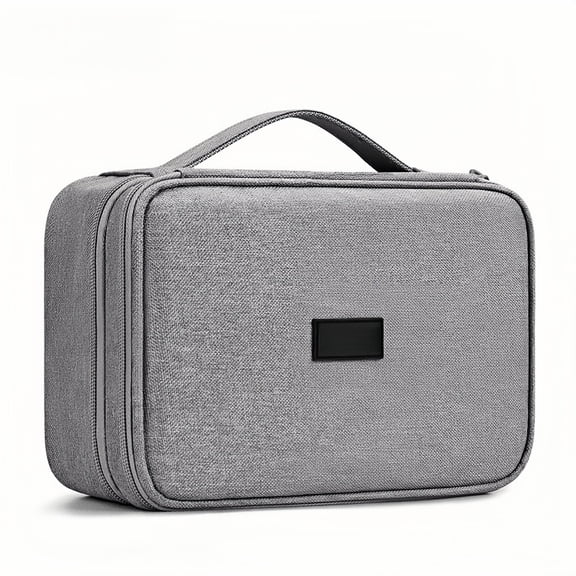 Stylish Gray Multi-Purpose Storage Pouch Convenient Size for Daily Use