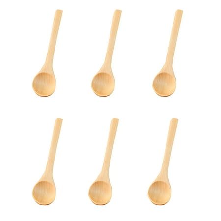 

TERGAYEE 6pcs Set Of Wooden Kitchen Spoons Wood Teaspoon Handmade Serving Spoon for Soup Bath Salt Coffee Tea Honey Dessert Cooking Mixing for Daily Use