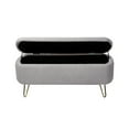thumbnail image 5 of 39"Storage Ottoman Bench for End of Bed, Modern Faux Fur Entryway Bench with  Gold Legs, Upholstered Padded Storage Bench for Living Room, Bedroom, Dining Room, Grey, 5 of 7