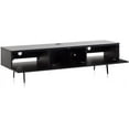 thumbnail image 2 of SONOROUS Studio ST-360 Wood and Glass Modern TV Stand with Spike Metal Legs for Sizes up to 75" (Modern Design Cabinet for Your Audio/Video Components and Consoles, Comes with I/R Repeater) - Black, 2 of 5