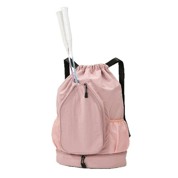 Mochila deportiva para baloncesto, equipo con compartimento para zapatos, mochila de tenis, bolsa para raqueta de bádminton, para acampar, para hombre Rosa