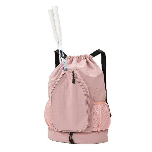 Mochila de baloncesto, bolsa de baloncesto, soporte decorativo, organizador versátil, bolsa para raqueta de bádminton, mochila de tenis para acampar, Rosa