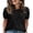Black, variant on Short Sleeve Sweater for Women Round Neck Knit Work Tops Beach Fashion Vacation Clothes Summer Outfits 2026 White Tops