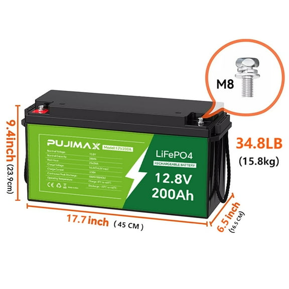 LiFePO4 Deep Cycle Lithium Battery 12V 200Ah Built-in 150A BMS 15000  Cycle RV