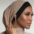 thumbnail image 3 of CreativeArrowy Muslim Hat Low Turban New Cotton Under Round Front Inner Hijab Jersey Elastic With Ear Hole, 3 of 8