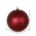 thumbnail image 2 of Vickerman 6" Wine Candy Finish Ball Ornament with Glitter Lines, 3 per Bag, 2 of 3