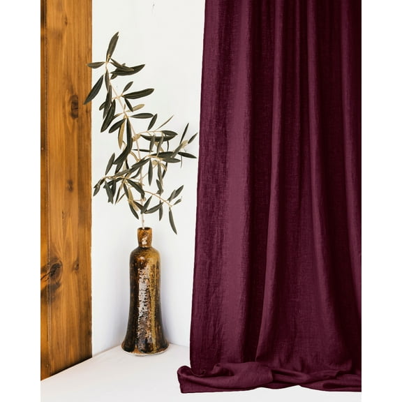 The Cozy Creations Set of 2 Rod Pocket Window Panels, 100% Cotton Curtain for Door ,Bedroom, Living Room and Kitchen, Thik Cotton Extra Long Blackout Curtains, Plum, 44" Wide x 78" Length