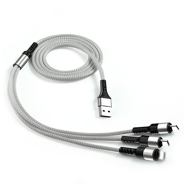 Yeacher Câble de Chargement USB 3-en-1 Multi-Lignes Type C Connecteur Micro USB de Remplacement pour Câble de Chargement
