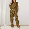 thumbnail image 2 of Honeii Snake Skin print Women's Pajama Sets Long Sleeve Button Down Sleepwear Nightwear Soft Pjs Lounge Sets-Medium, 2 of 7