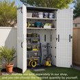 thumbnail image 5 of Patiowell 50 Cu.FT Large Outdoor Storage Shed with Floor, Lockable & Waterproof Horizontal Resin Cabinet for Patio Tools, White, 5 of 9
